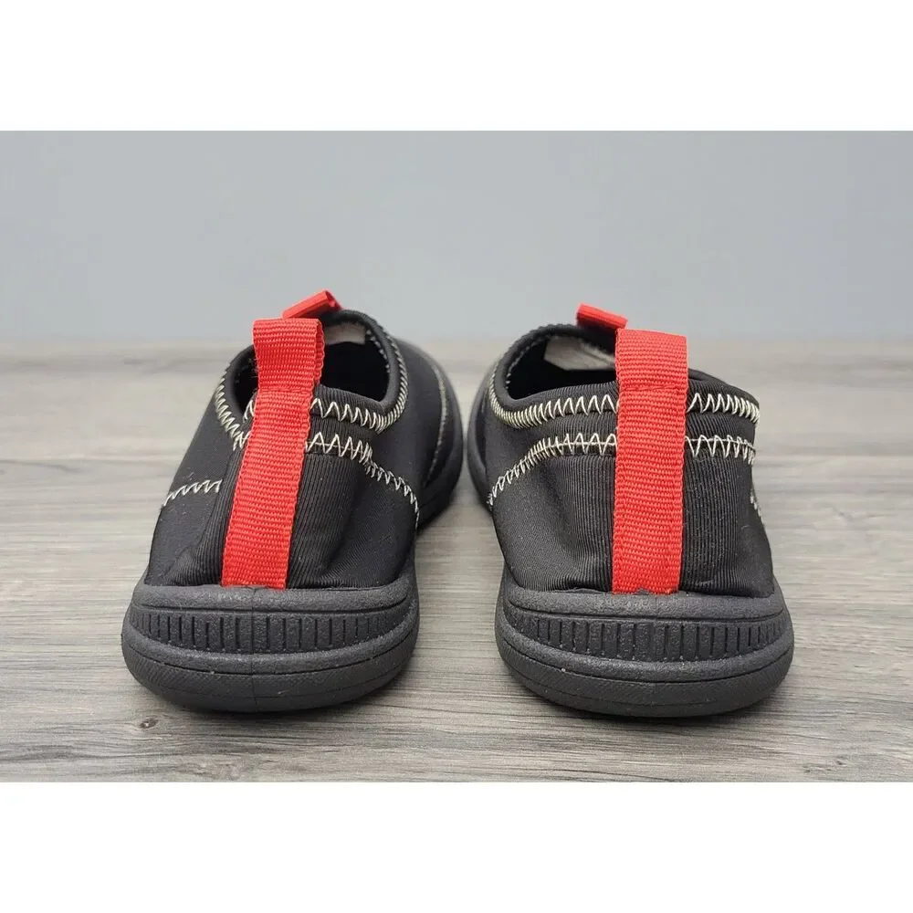 Oomphies Boys Water Friendly Shoes Size 1 Black Red Accents
